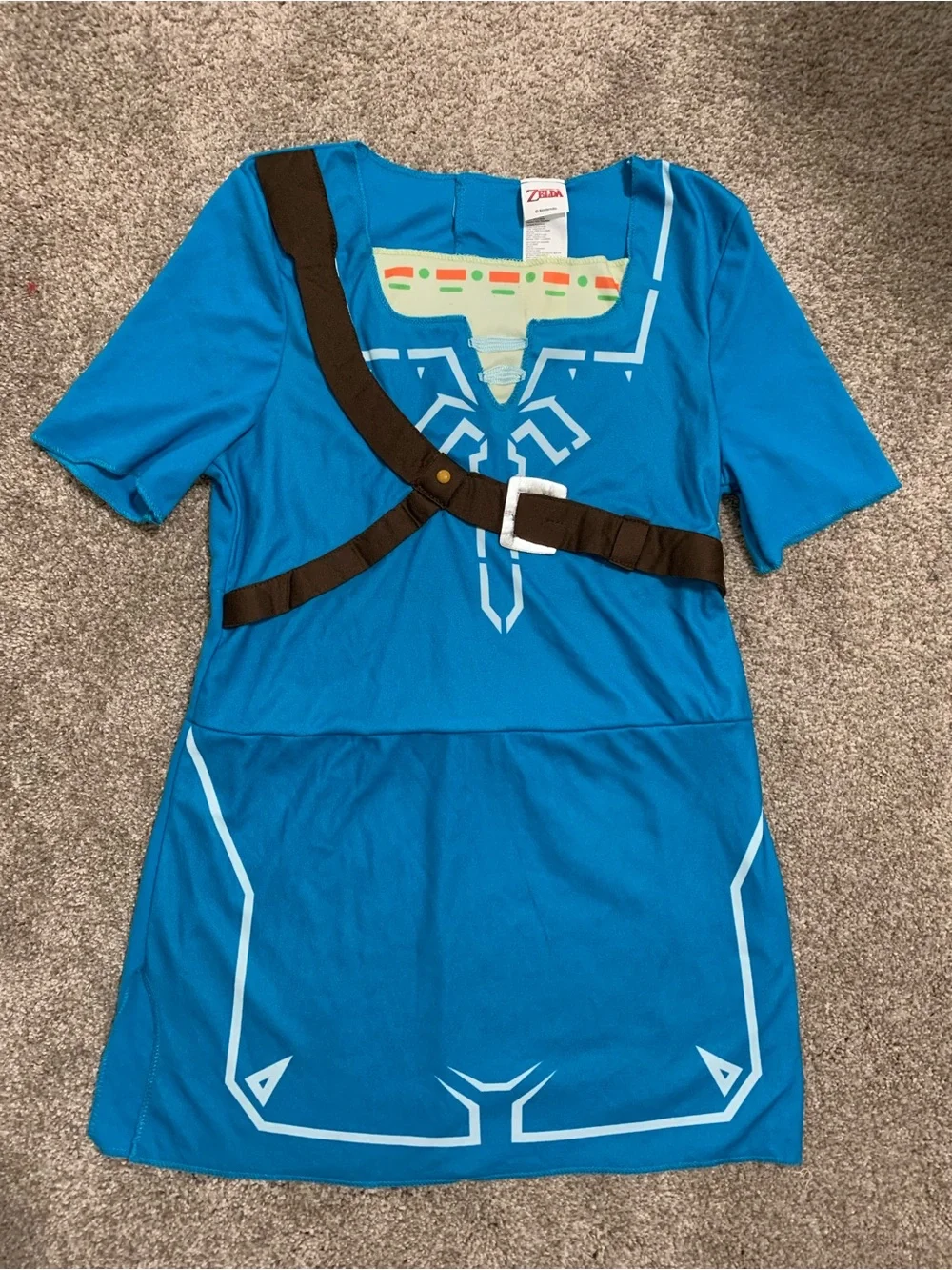 Legend Zelda Breath Wild Disguise Link Child Kids Youth Costume Tunic XL 14/16